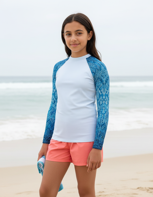 Blue Aura Siam Youth Rash Guard Youth Rash Guard — Dripper
