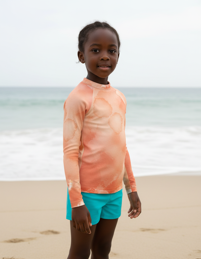 Rashguard — Kids Coral Mosaic