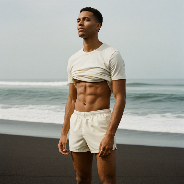 Men's Swim Trunks in Eggshell