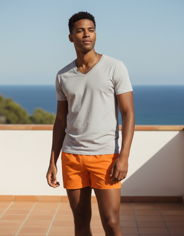Men's Swim Trunks in Neon Orange