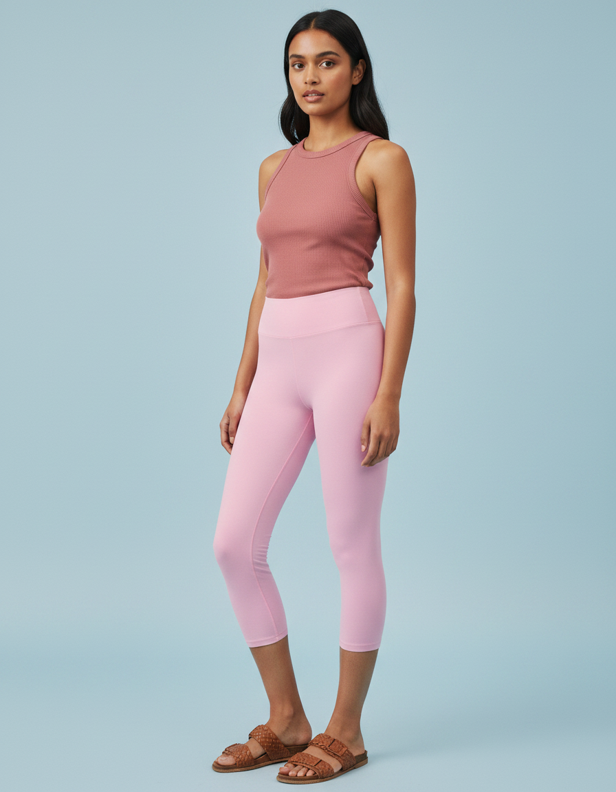 Capri-Yoga Leggings in Cotton Candy