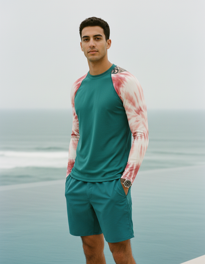Rashguard — Men's Tea Rose Nebula
