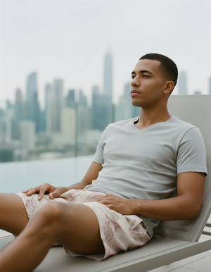 Dusty Rose Eclipse men's swim trunks