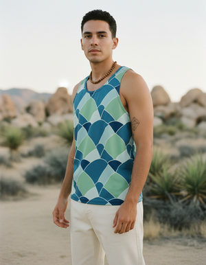Men's Blue Aura Kaze men's tank tops