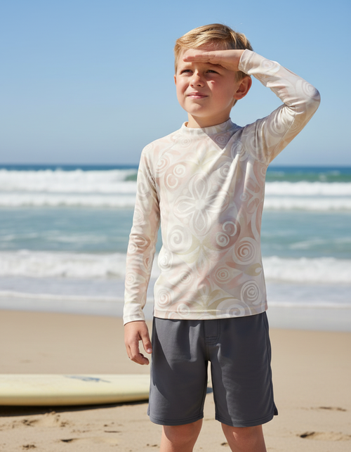 Kids White Onyx Prism kids rashguards