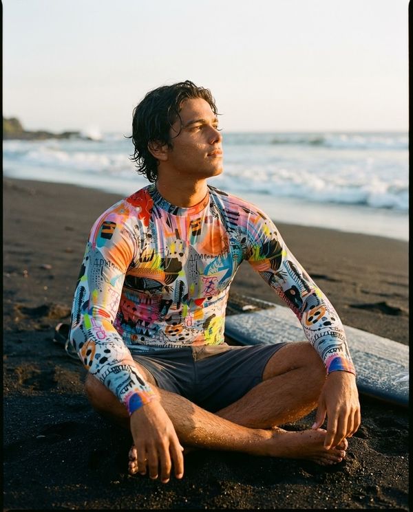 Tribal Static men's rashguards
