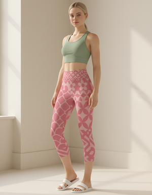 Millennial Pink Vivid Capri Yoga Leggings Capri Yoga Leggings — Dripper