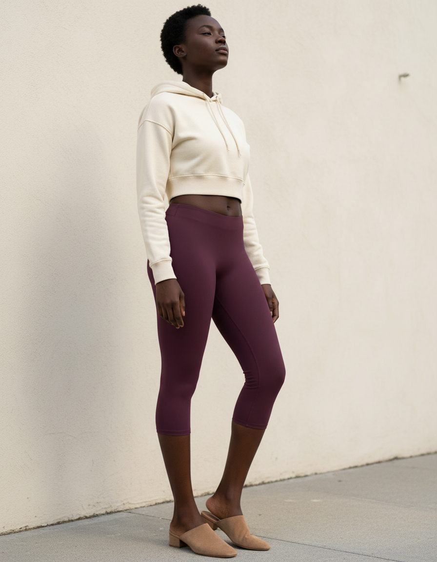 Capri Leggings in Mulberry