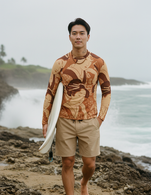 Men's Burnt Sienna Elysium men's short-sleeve rashguards
