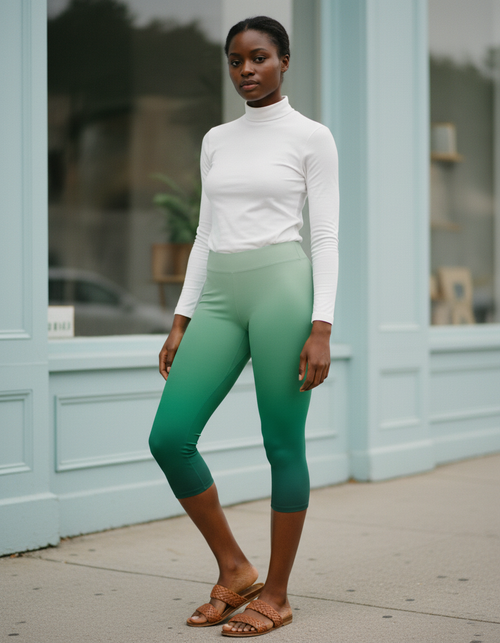 Runway Emerald Celestia Leggings Capri Leggings — Dripper