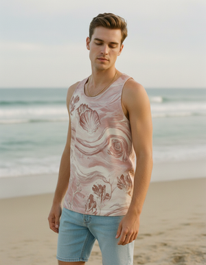 Men's Dusty Rose Tidepool tank tops