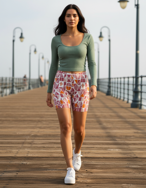 Dusty Rose Kaleidoscope Short Shorts Short Shorts — Dripper