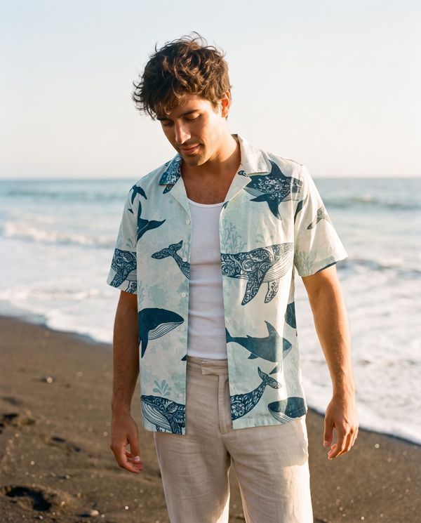 Whale Collection men's hawaiian shirts