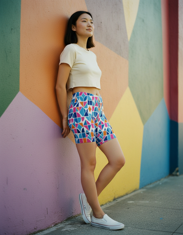 Women's Mosaic Tile Short Shorts