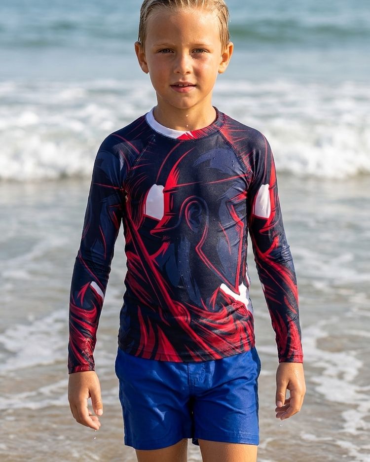 Boys Spartan (White) boys rashguards