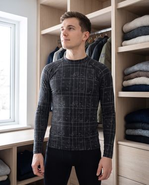 Graphite Quadrille Base Layer Top men's base layer tops