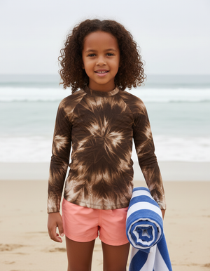Coffee Bean Glacier Kids Rash Guard Kids Rash Guard — Dripper
