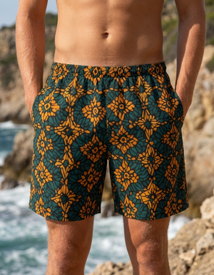 Citrus Orange Boca men's swim trunks