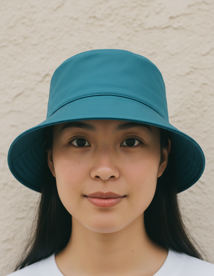 Bucket hat in Peacock Blue