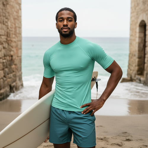 Tiffany Mint Rash Guard Men's Rashguard — Lolekai