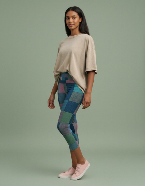 Transformative Teal Jinsil Capri Yoga Leggings Capri Yoga Leggings — Dripper
