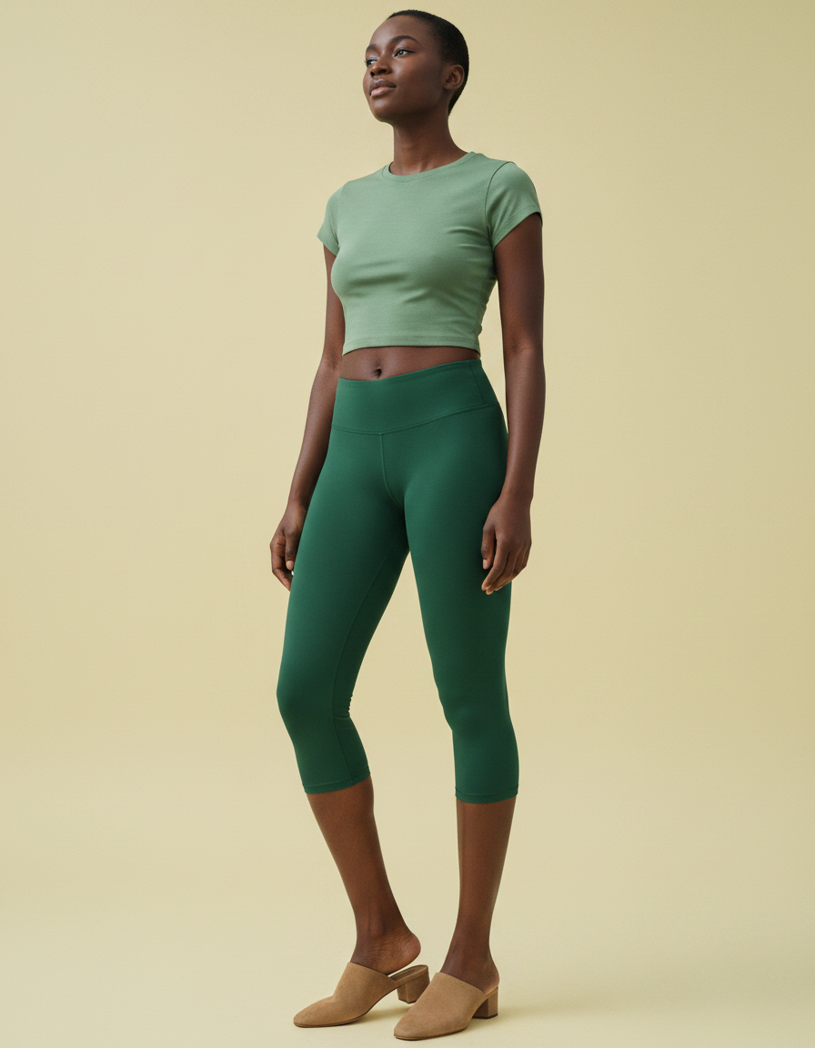 Capri Leggings in Bottle Green