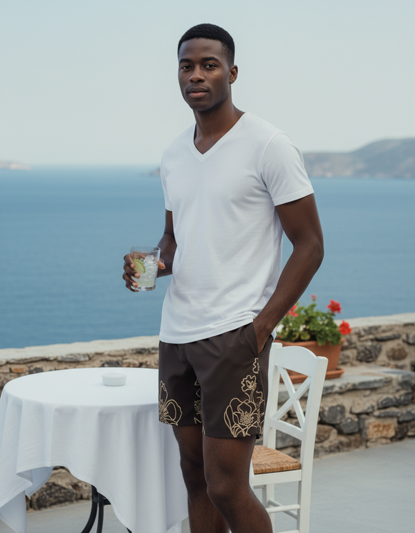 Ink Botanica men's swim trunks