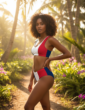 Tricolore High-Waisted Bikini High-Waisted Bikini — Dripper