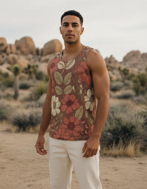 Dusty Rose Verdant Tank Top Men's Tank Top — Dripper
