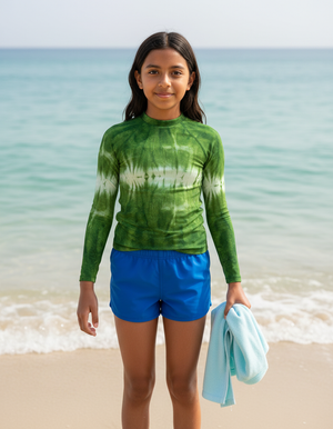Youth Runway Emerald Aqua youth rashguards