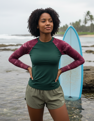 Hot Pink Eclipse Rash Guard Women's Rashguard — Dripper