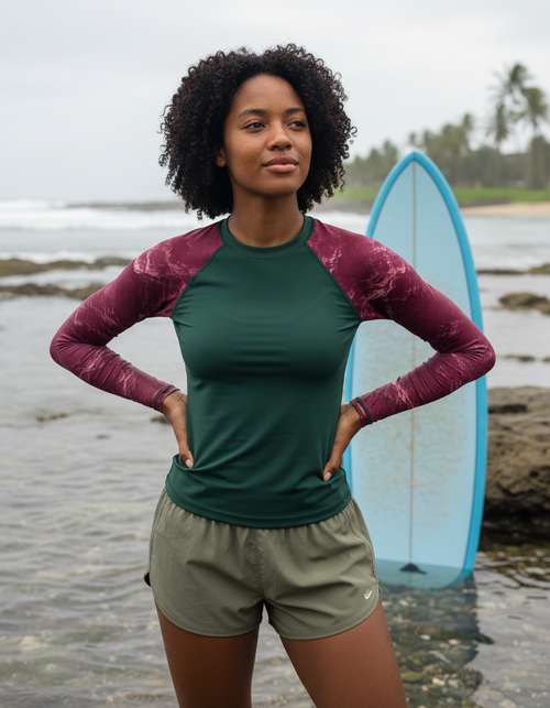 Women's Hot Pink Eclipse women's rashguards