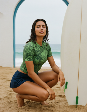 Women's Runway Emerald Ember women's short-sleeve rashguards