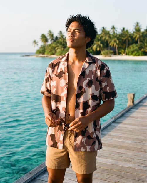 Dusty Rose Phantom Hawaiian Shirt
