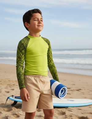 Lime Siam Rash Guard Kids Rash Guard — Dripper