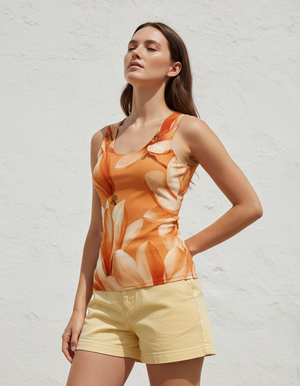 Women's Citrus Orange Eclipse women's tank tops