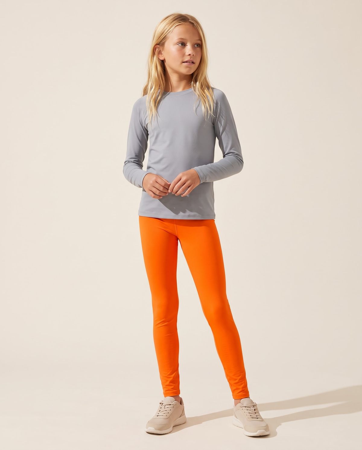 Neon Orange Girls Youth Leggings Girls Youth Leggings — Lolekai