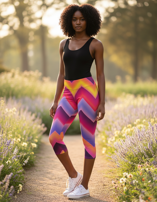 Chevron Collection capri leggings