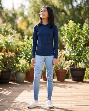 Blue Aura Riptide girls youth leggings