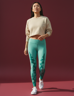Transformative Teal Bloom leggings