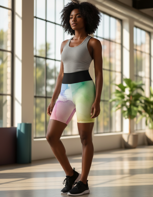 Watercolor Collection yoga shorts