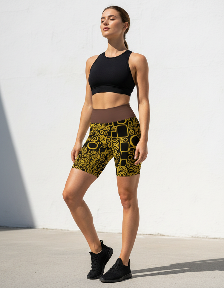 Dramatic Light Chiaroscuro Yoga Shorts