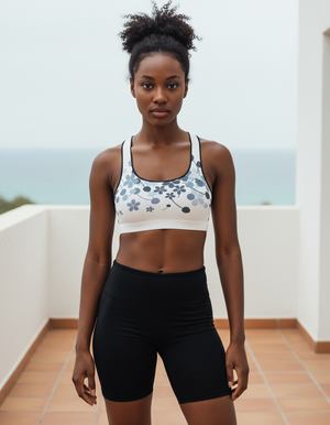Blue Aura Blossom sports bras