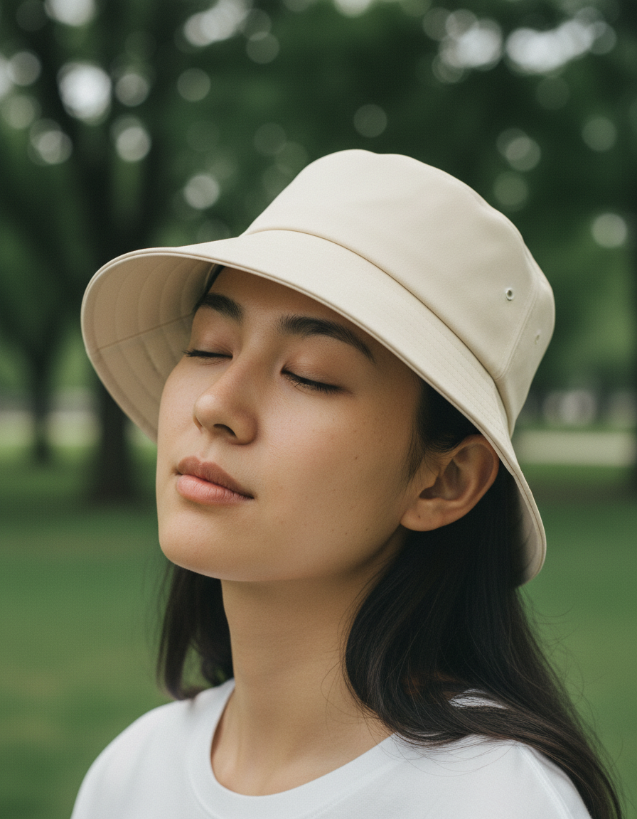Bucket hat in Bone