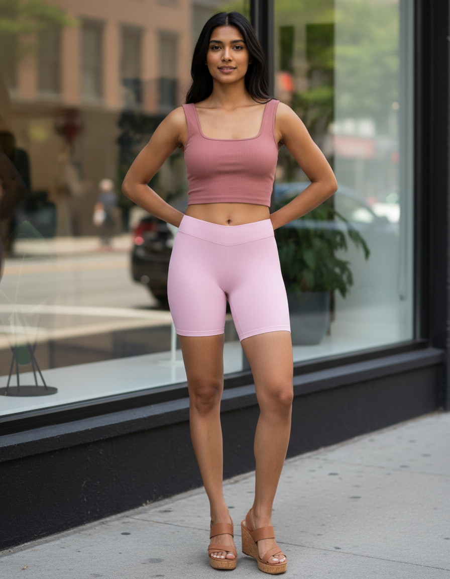 Short Shorts in Baby Pink