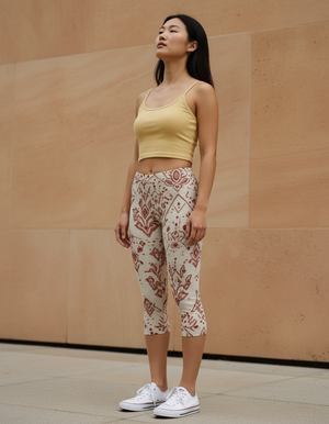 Dusty Rose Rangoon Leggings Capri Leggings — Dripper