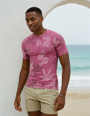Neon Pink Kumo Rash Guard Men's Rashguard — Lolekai