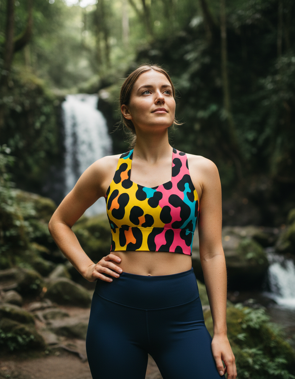 Leopard Collection longline sports bras