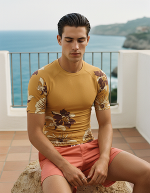 Men's Amber Haze Elysian men's short-sleeve rashguards