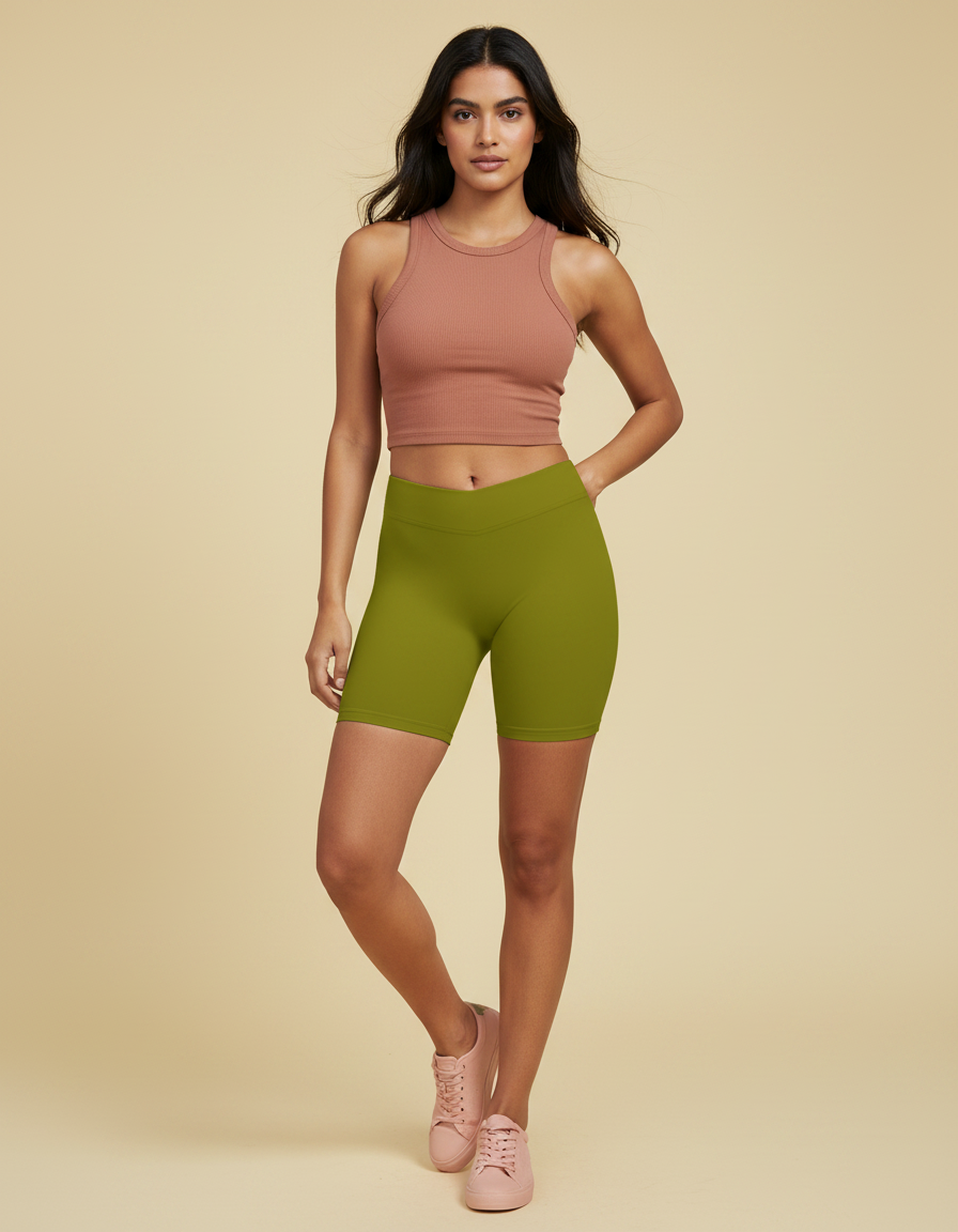 Short Shorts in Olive